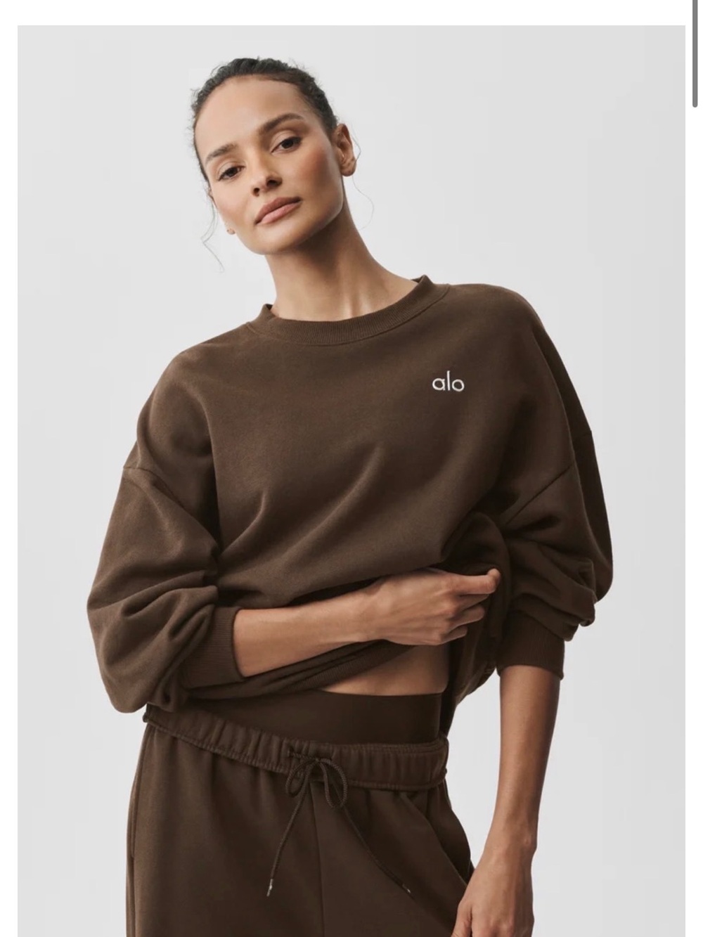 ALO Yoga Brown Relaxed Crewneck Sweatshirt
